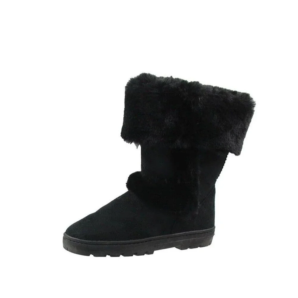 Style & Co. Womens 6 M Black Witty Faux Fur Lined Mid Calf Boots DISPLAY QZ1